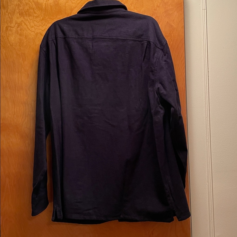 St. John's Bay Men’s Navy Blue Flannel Shirt Size L - Picture 3 of 5